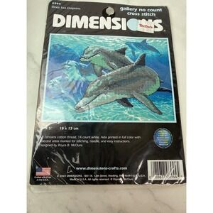 Dimensions Vintage No Count Cross Stitch Kit Dolphins New